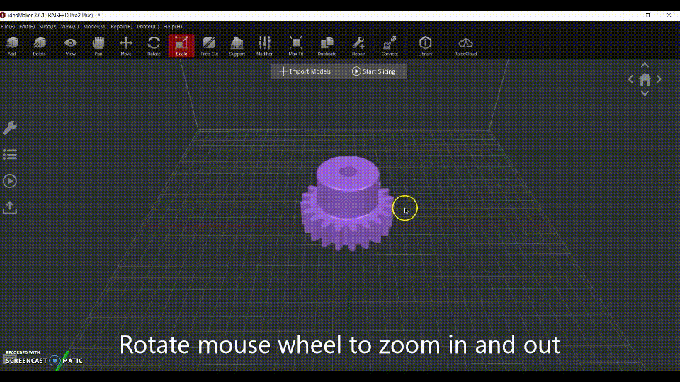 ideaMaker viewing controls