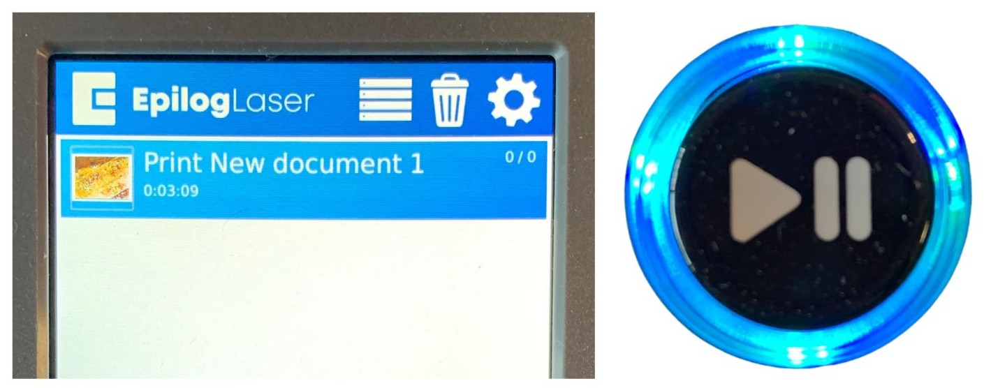 Selecting job from queue and pressing play