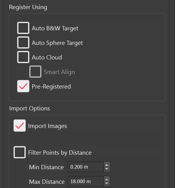 Import settings