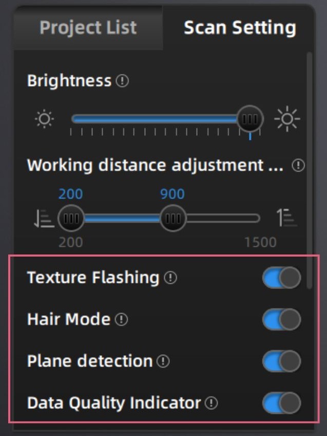 Scan settings