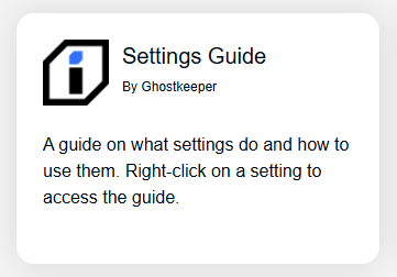 Settings guide plug in