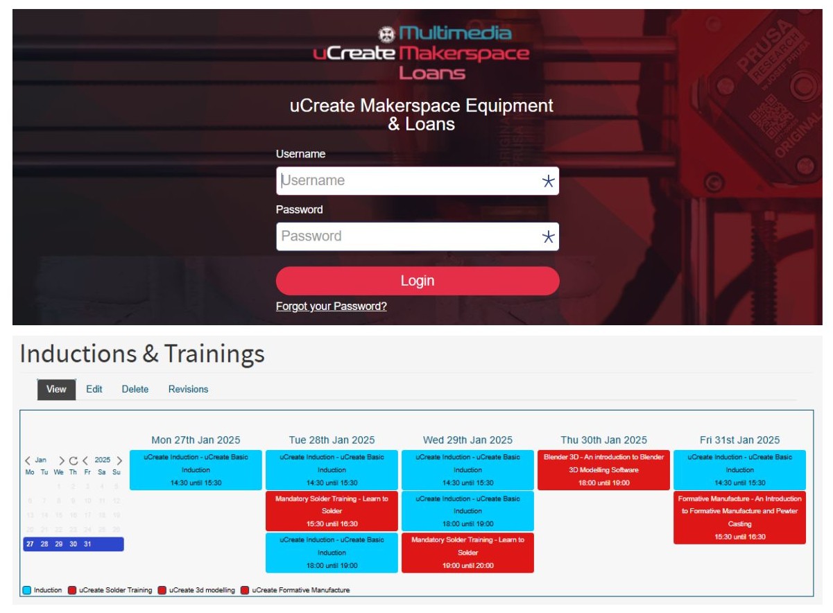 Booking trainings