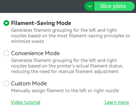 Filament saving mode H2D