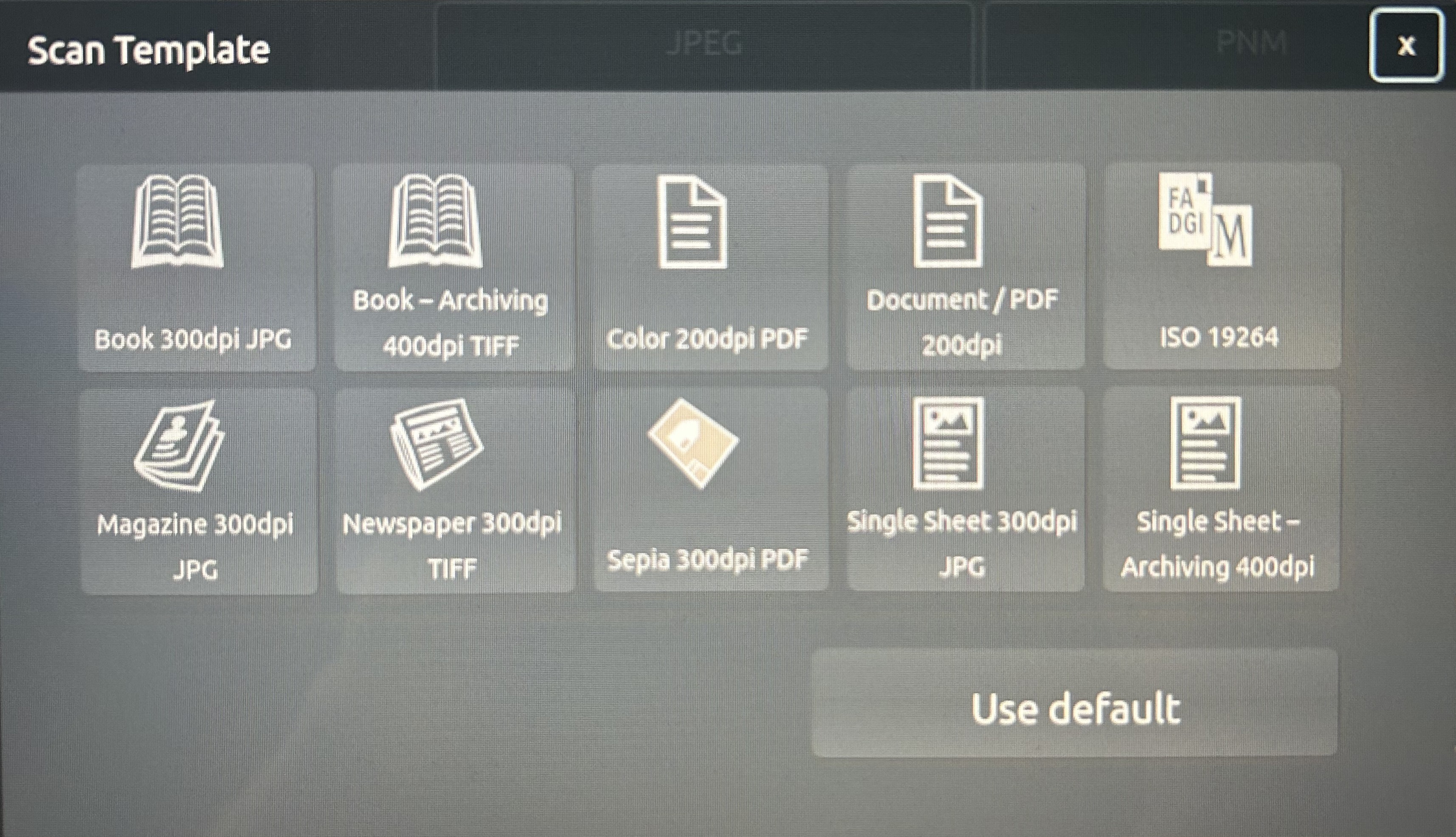 Scan templates
