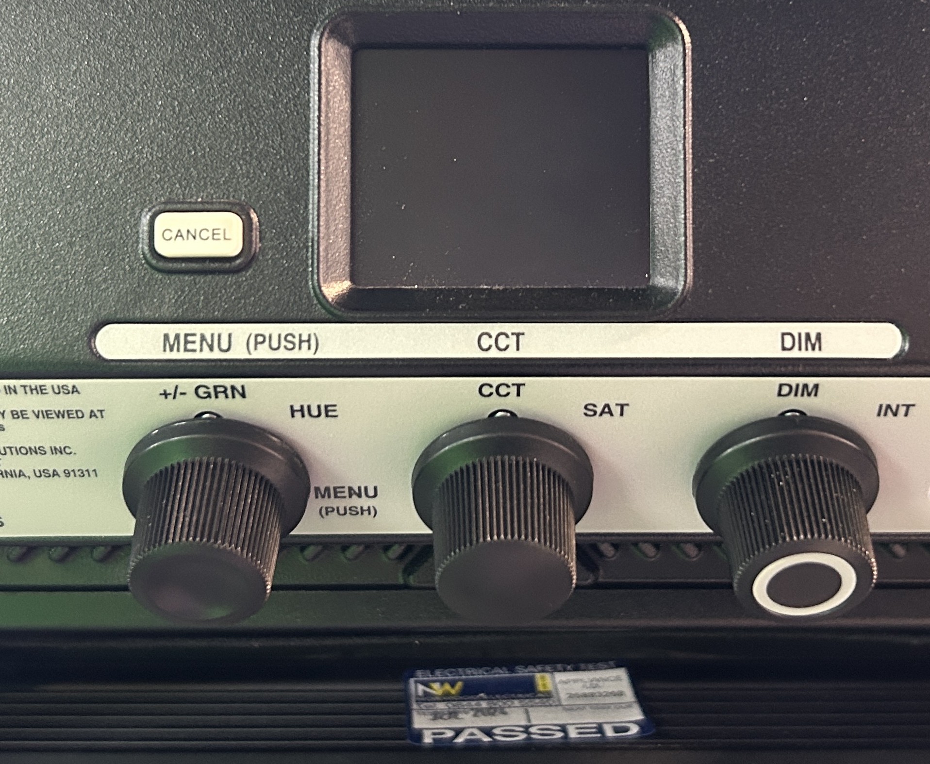 Litepanel dials