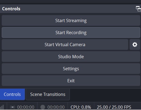 OBS start recording