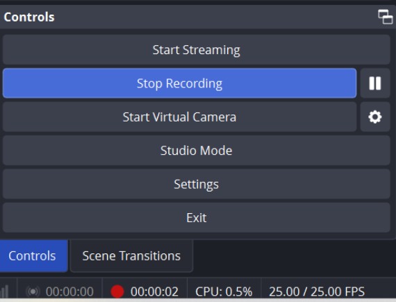 OBS stop recording